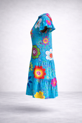 Fresh Paisley Print Smock Dress