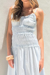 Smocked Ruffle Strap Maxi Dress