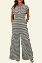 Women's Oversized Striped Sleeveless Jumpsuit