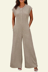 Women's Oversized Striped Sleeveless Jumpsuit