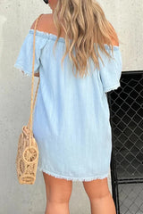 Short Sleeve Casual Denim Dress