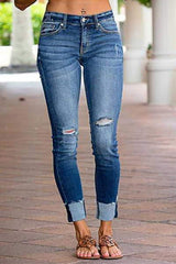 Skinny Cuffed Fit Jeans