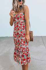 Heididress Floral Sleeveless Midi Ruffle Dress