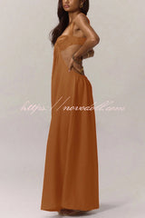 Solid Color Casual Camisole Loose Stretch Wide-leg Jumpsuit