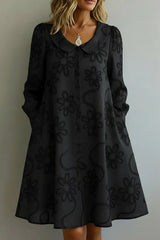 Vintage Peter Pan Collar Embroidered Floral Dress