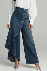 Women's High-Waisted Relaxed Fit Wide-Leg Jeans With A Stylish Design