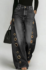 Women's New High-waisted Casual Loose Wide-leg Jeans