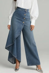 Women's High-Waisted Relaxed Fit Wide-Leg Jeans With A Stylish Design