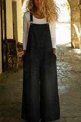 Women's Casual Denim Overalls Jumpsuit