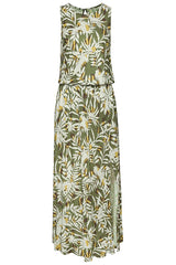Sleeveless Floral Maxi Dres - Green Multi