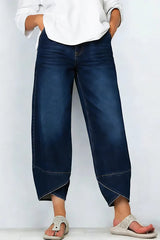 Women's Casual Cross-design Cotton Denim Jeans