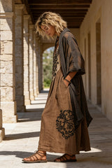 Boho Retro Loose Linen Cotton Two-piece Set