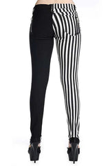 The Damage [Half Black/Half White Striped] | Skinny Jeans