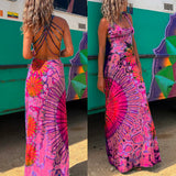 Heididress Strappy Backless Tie Dye Maxi Dress