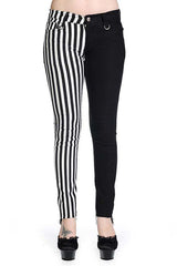 The Damage [Half Black/Half White Striped] | Skinny Jeans