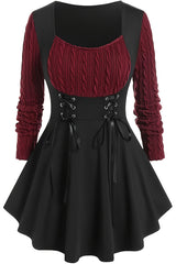 Steampunk Inspired Cinched Waist Fit Dress