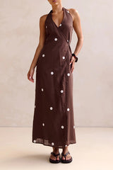 Kaia Midi Dress (Chocolate Polka)