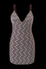 Vintage Floral Stripe T-Shirt Dress – Slim Fit Casual Summer Mini Dress