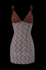 Vintage Floral Stripe T-Shirt Dress – Slim Fit Casual Summer Mini Dress