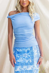 Chic Off Shoulder Smocked Top