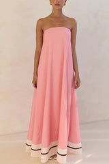 Heididress Strapless Color Block Loose Fit Maxi Dress