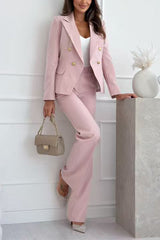 High Waist Straight Leg Suit Pants