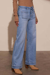Heididress Chic Straight Wide Leg Denim Pants