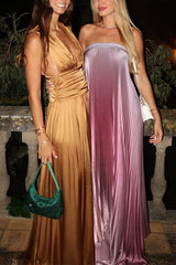 Heididress Strapless Tube Gradient Ombre Satin Maxi Party Dress