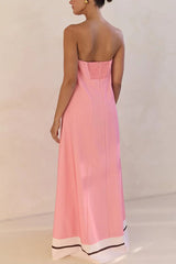 Heididress Strapless Color Block Loose Fit Maxi Dress