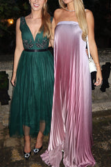 Heididress Strapless Tube Gradient Ombre Satin Maxi Party Dress