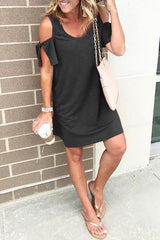 Heididress V Neck Cold Shoulder Casual Dress