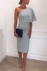 Heididress One Shoulder Short Sleeve Waisted Bodycon Dress