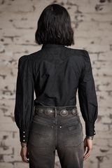Women's Western Cowgirl Blouse – Embroidered Long Sleeve Button Down Shirt