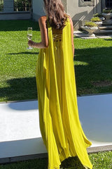 Heididress Strapless Back Lace-up Pleated Maxi Dress