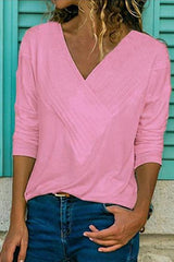 Heididress Classic V-neck Long Sleeve Basic Tops