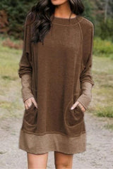 Heididress Splice Pockets Casual Sweatershirt Dress