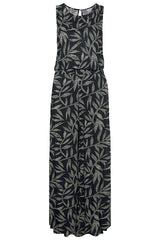 Front Slit Maxi Dress - White & Black