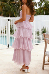 Heididress Strapless Ruffle Layered Maxi Dress