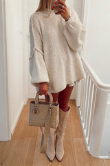 Heididress Drop Shoulder Plain Casual Pullover Sweater
