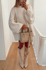 Heididress Drop Shoulder Plain Casual Pullover Sweater