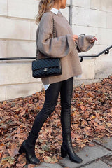 Heididress Crewneck Drop Shoulder Solid Loose Fit Sweater