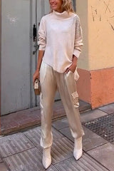 Heididress Casual Pocketed Cargo Satin Jogger Pants