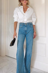 Heididress Lapel Long Sleeves Button Up Blouse Shirt
