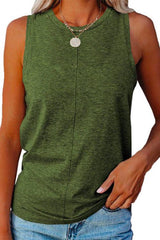 Heididress Solid Crewneck Sleeveless Casual Top