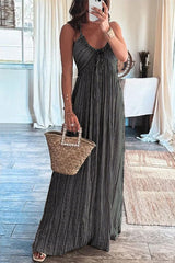 Heididress Halter Backless Tie Knot Printed Maxi Vacation Dress