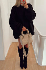 Heididress Drop Shoulder Plain Casual Pullover Sweater