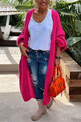 Heididress Open Front Love and Peace Pattern Long Sweater Cardigan(in 5 Colors)
