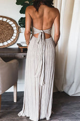 Heididress Halter Backless Tie Knot Printed Maxi Vacation Dress