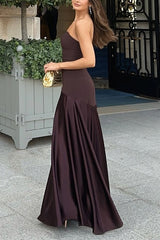 Heididress Strapless Satin Patchwork Flare Maxi Dress