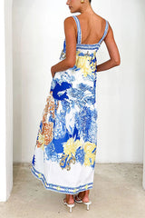 Heididress Pocketed Side Slit Printed Maxi Cami Dress